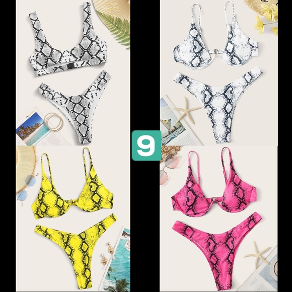 Metallic Pink Snakeskin Bikini